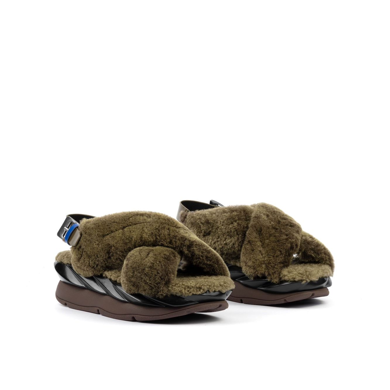 【美品】SY/ファーミュール Cozy mocha shearling winter sandals for modern women