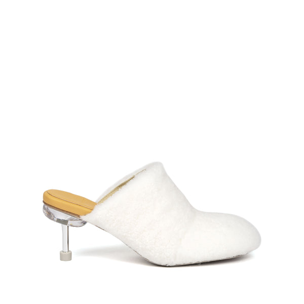 靴 Mademoiselle Mules Bing 65 | Linen Patent Leather Mules with Crystal Strap | JIMMY CHOO